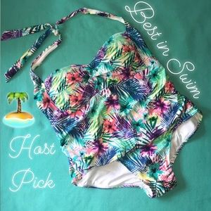 Catalina plus size one piece halter swimsuit